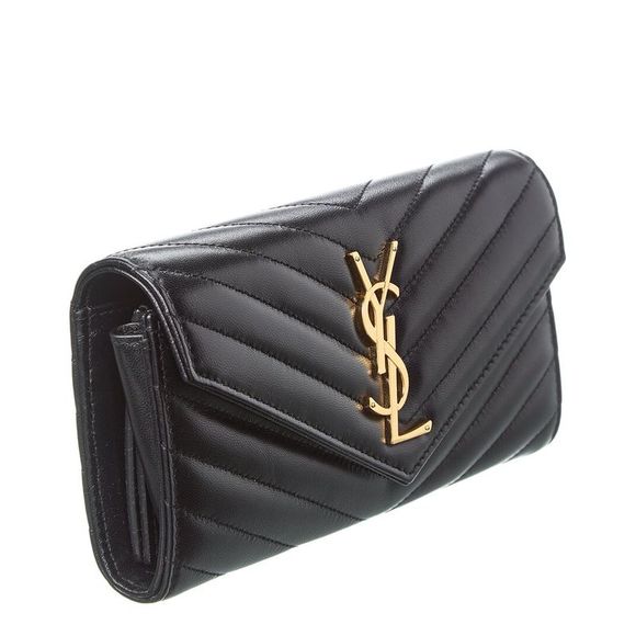 Saint Laurent Cassandre Matelasse Leather Wallet, Black - Picture 4 of 5
